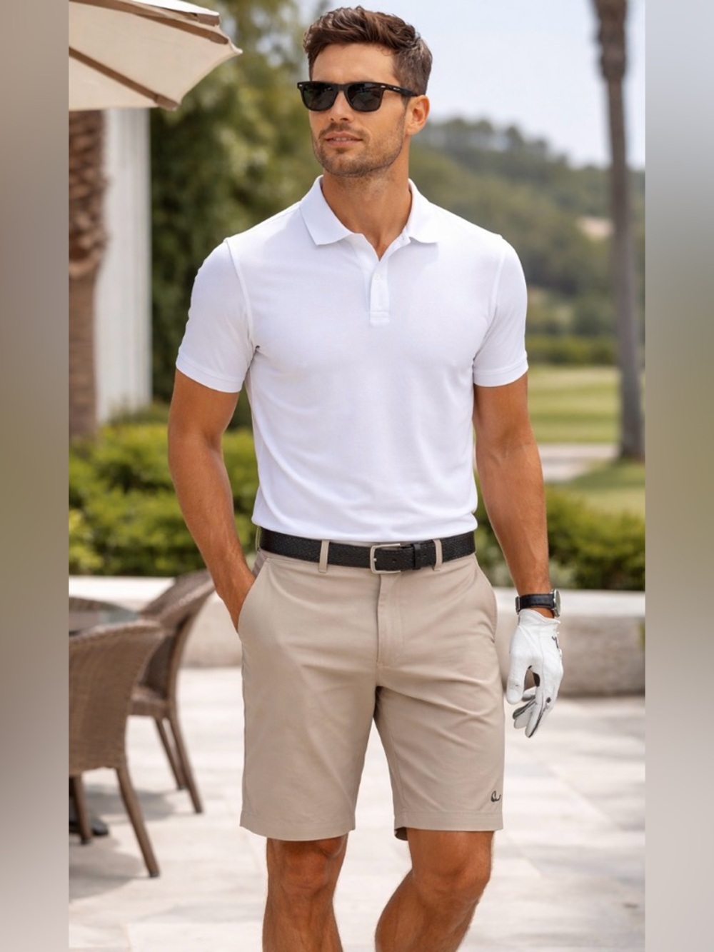 Oakley Men’s Performance Golf Shorts Size 36 Tan Stretch Hybrid Lightweight